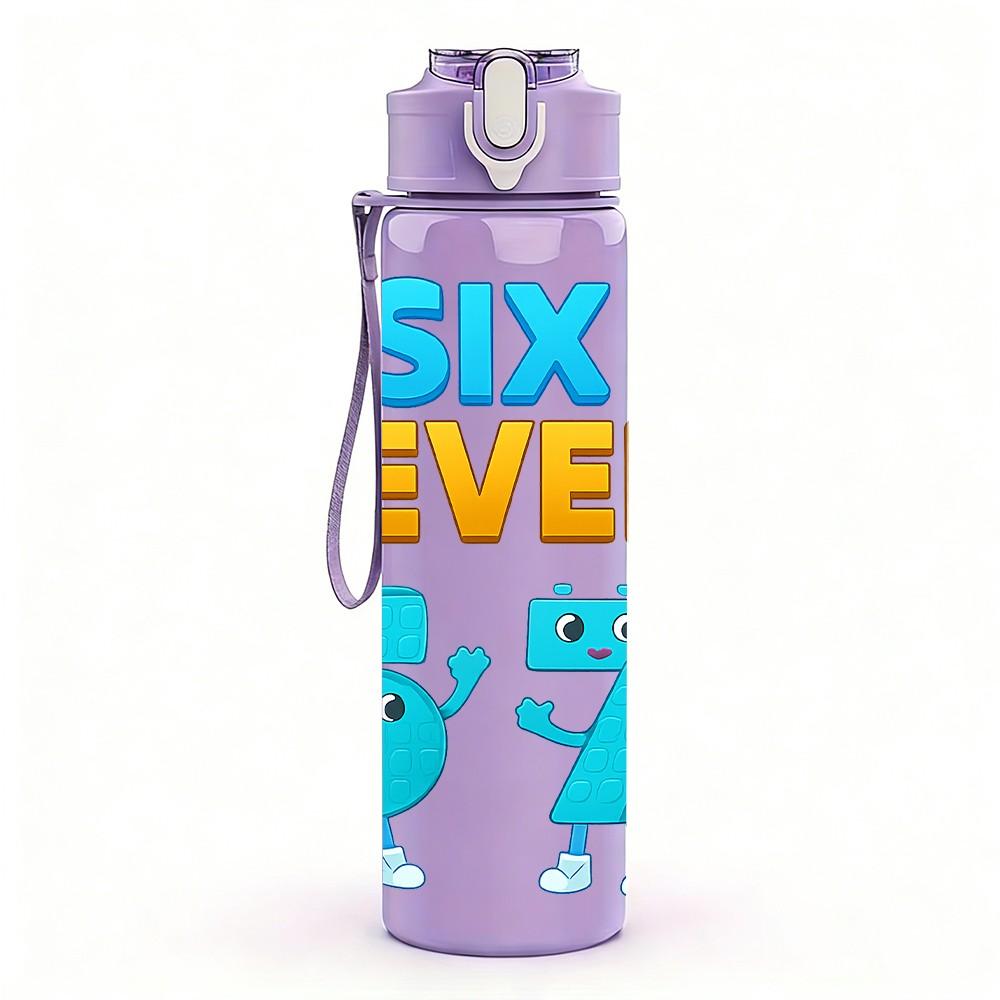 1PC Six Seven Birthday Character 750ml Color Plastic Sports Water Bottle Leakproof Flip Straw Lid Suitable for Sports Office Home Use