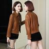 Новая кожаная куртка, куртка из натуральной кожи, женская короткая куртка из овчины для мотоцикла, приталенная универсальная куртка в корейском стиле