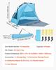 Beach Tent Sun Shelter for 4 Person, Pop Up Beach Tent UPF 50+ Protection, Portable Sun Shade Canopy with Carrying Bag and Sand Pockets, Easy Setup