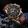 LIGE Men Watch Fashion Casual Luminous Waterproof Chronograph Leather Strap Quartz Watch
