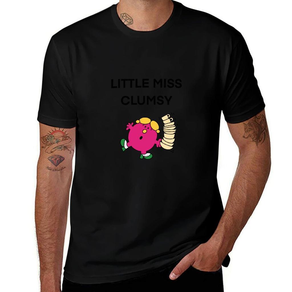 Little Miss Clumsy Tshirt Basic Plain Short Sleeve Crew Neck Tee