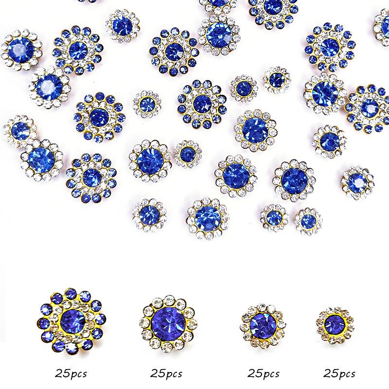 Размер двухслойный цветок смешанный 100 шт. красочный подсолнух дисковая дрель пряжка кристалл ручная швейная дрель DIY ювелирные аксессуары стразы пришиваем бусины