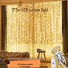 3x3m USB Remote Copper Wire Curtain Lights for Bedroom & Christmas Décor