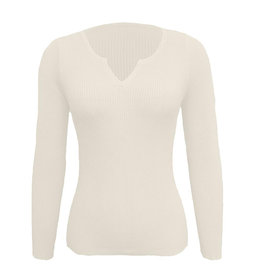 Женский повседневный однотонный свитер с V-образным вырезом, узкий, на пуговицах, с длинными рукавами, базовый свитер