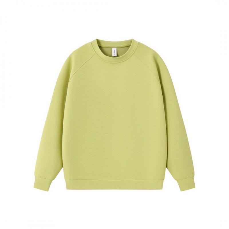 Heavyweight 380g Solid Color Crewneck Raglan Sleeve Hoodie Unisex Oversized Casual Sweatshirt