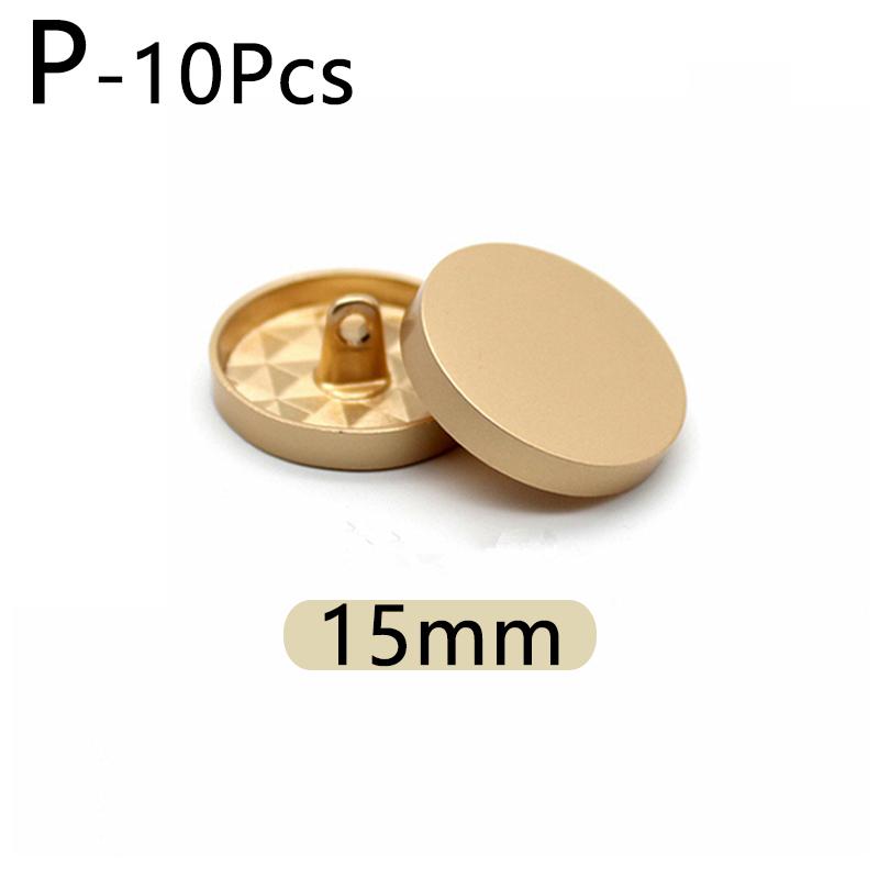 10pcs Shank Sewing Buttons Windbreaker Coat Shirt Button Metal Buttons Round Flat Shape