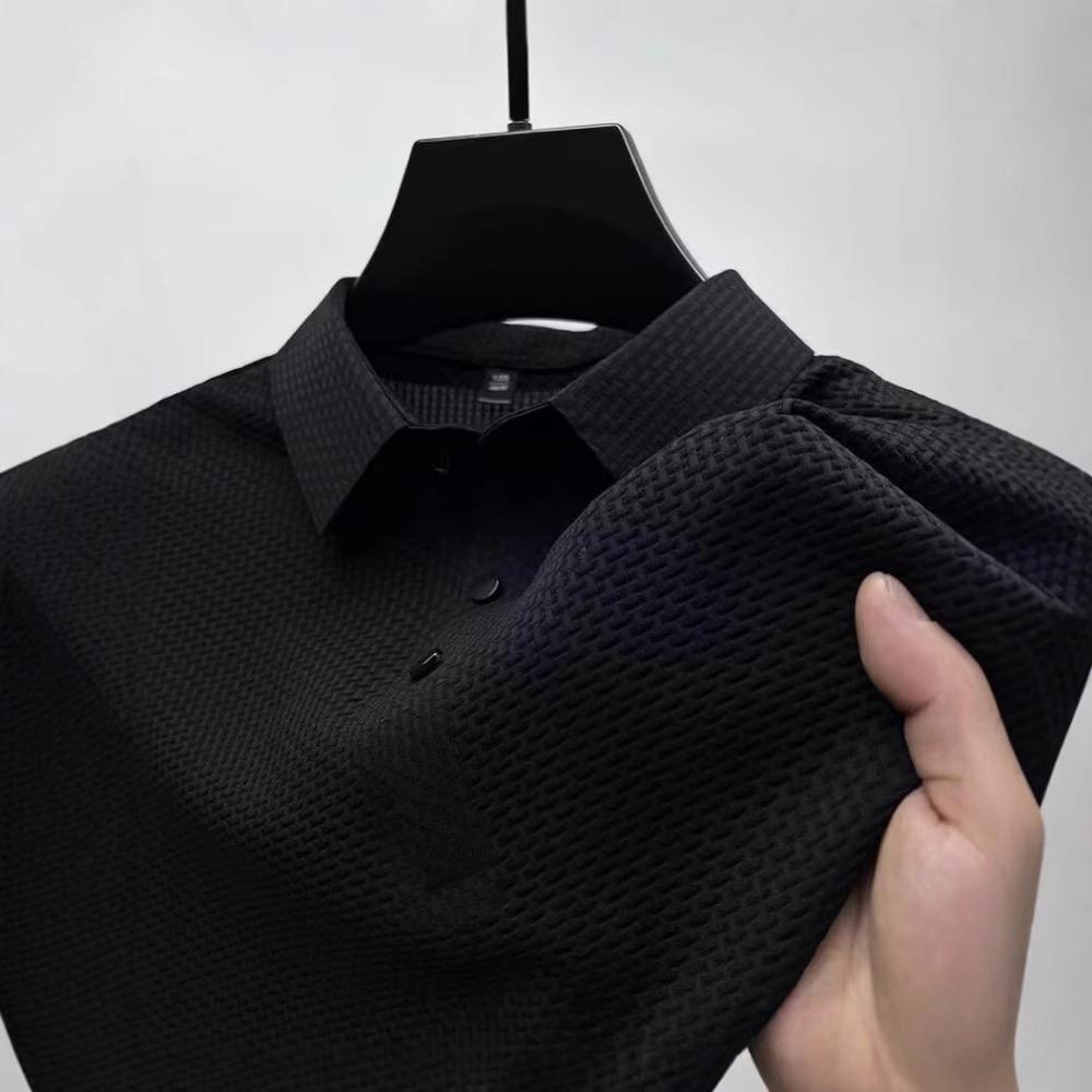 2025 Новая эластичная рубашка из ледяного шелка, удобная дышащая спортивная рубашка для фитнеса для мужчин с коротким рукавом