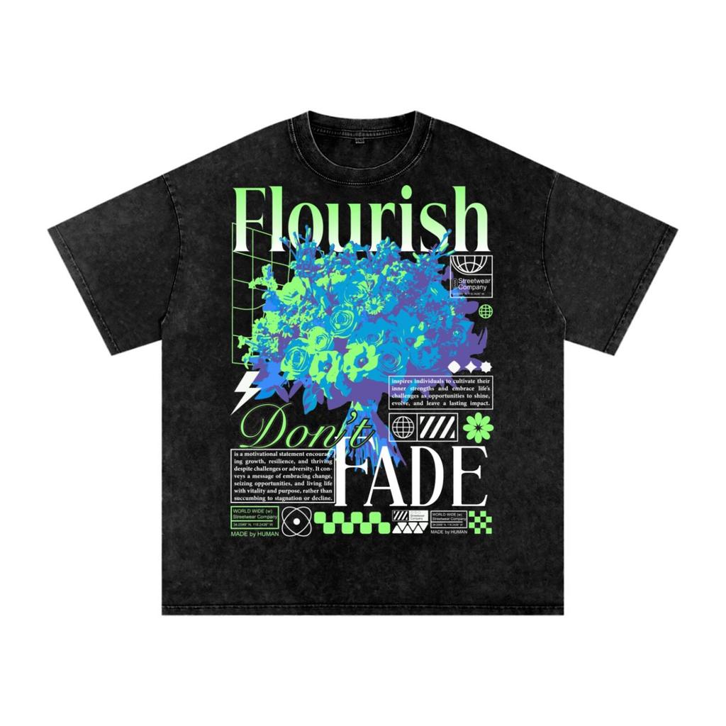 Flourish | Snow Washed Oversized Cotton T-Shirt and kids shirt