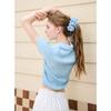 Sancai 2025 Summer Button Lapel Knit Short Sleeve Top