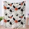 Halloween Pumpkin Ghost Skull Flannel Blanket Throw Blanket Nap Blanket Spooky Halloween Decor Polyester Soft Flannel