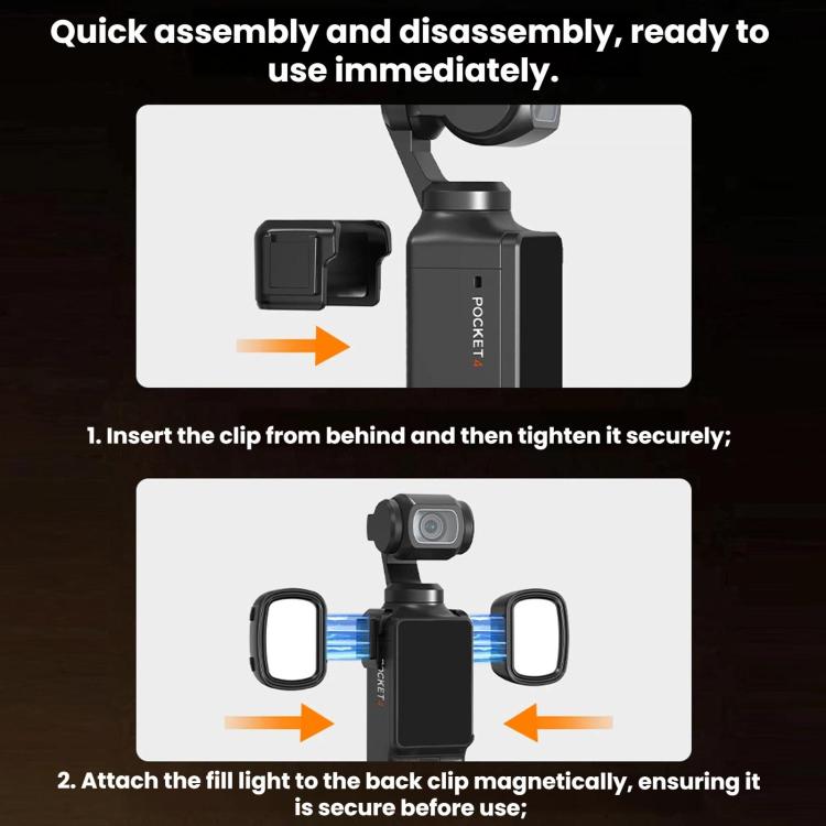 Для камер DJI Osmo Pocket 4 / 3 Flymile Магнитный заполняющий свет Для