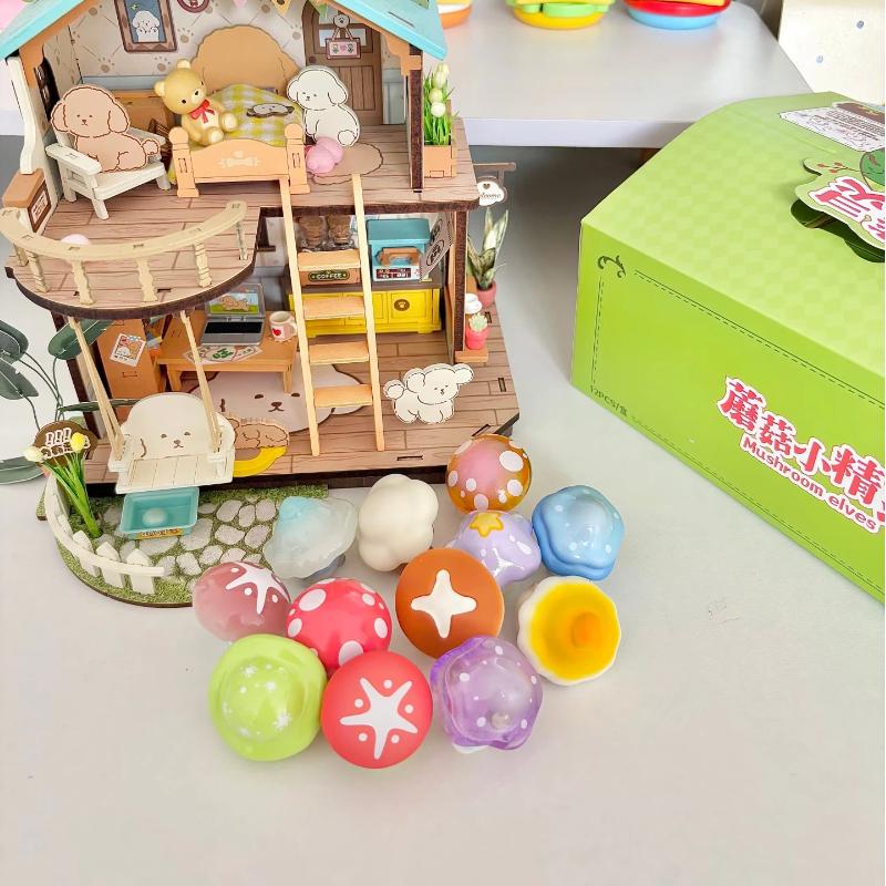 New Mushroom Elf Blind Box Magnetic Cap Replacement Random Design Cute Character Ornament Collectibles Creative Birthday Gifts
