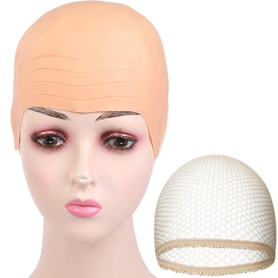Wig Headgear Soft Makeup Latex Bald Hat Wig Adjustable Size Reusable Mesh Cover Film Television Performance Dress Up Props Men Costume Accessories
