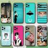 A-Одри Хепберн Завтрак у Тиффани Чехол для телефона iPhone 15,14,13,12,11,Pro,X,XS,Max,XR,Plus,Mini Мягкий черный чехол
