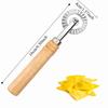 Manual Pizza Lace Rolling Wheel Handheld Wooden Handle Pie Embossed Edge Cutter Zinc Alloy Side-Embossed Biscuit Mold Dumpling