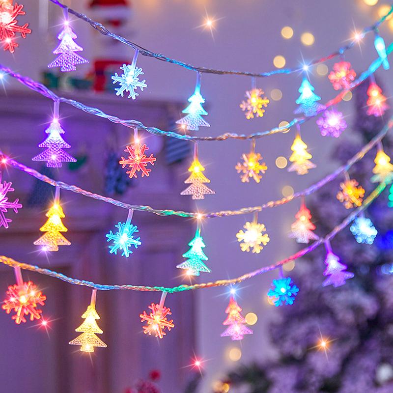Водонепроницаемые солнечные гирлянды в виде снежинок, уличные гирлянды с 8 режимами для рождественской елки, рождественской вечеринки, домашнего украшения