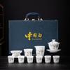 Premium ice-type jade porcelain tea set sets in premium gift boxes, gift-giving for clients, business companies, and enterprises