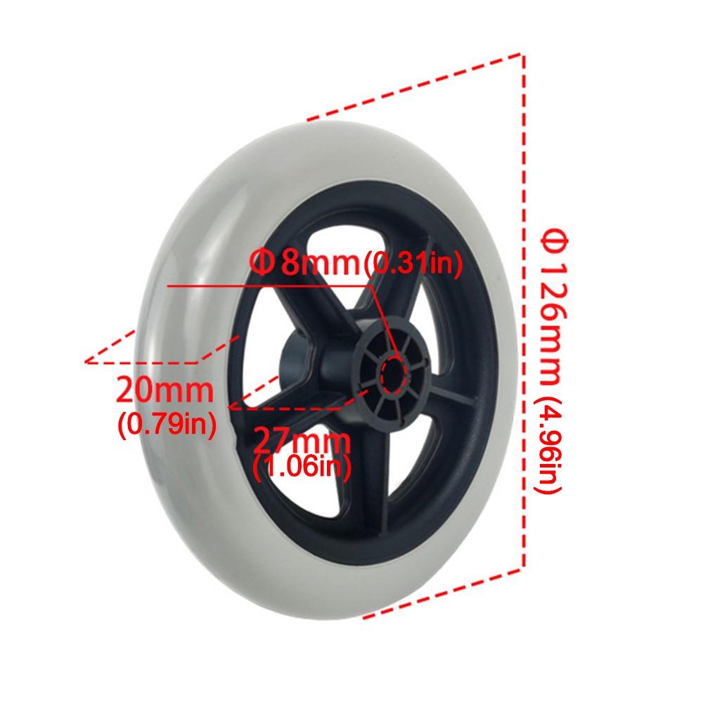 Противоскользящее переднее колесо для инвалидной коляски 5 дюймов, колесо для дорожной тележки, аксессуары для инвалидной коляски