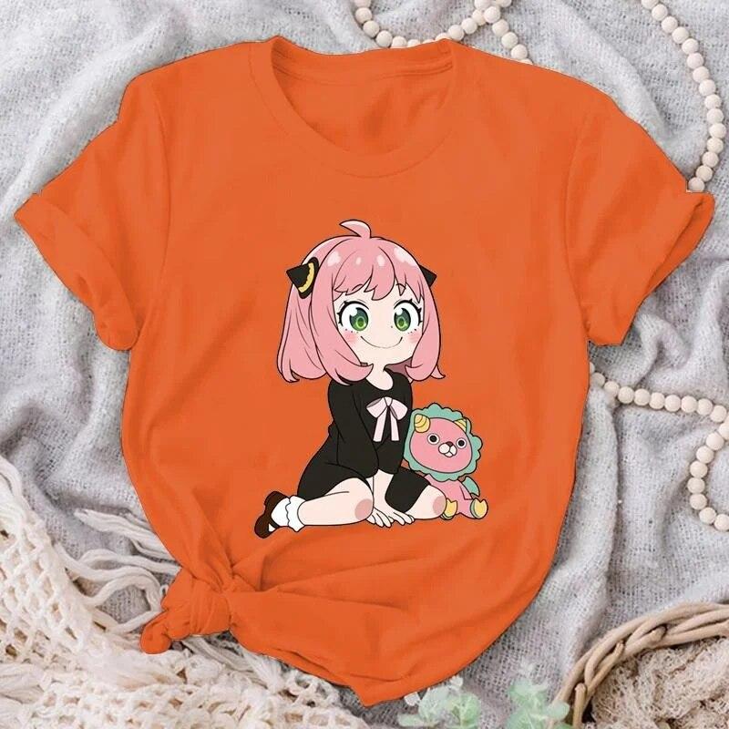 Cute Funny Anya Forger Graphic Printed T Shirt Women Fashion Casual Anime Harajuku Short Sleeve Tees