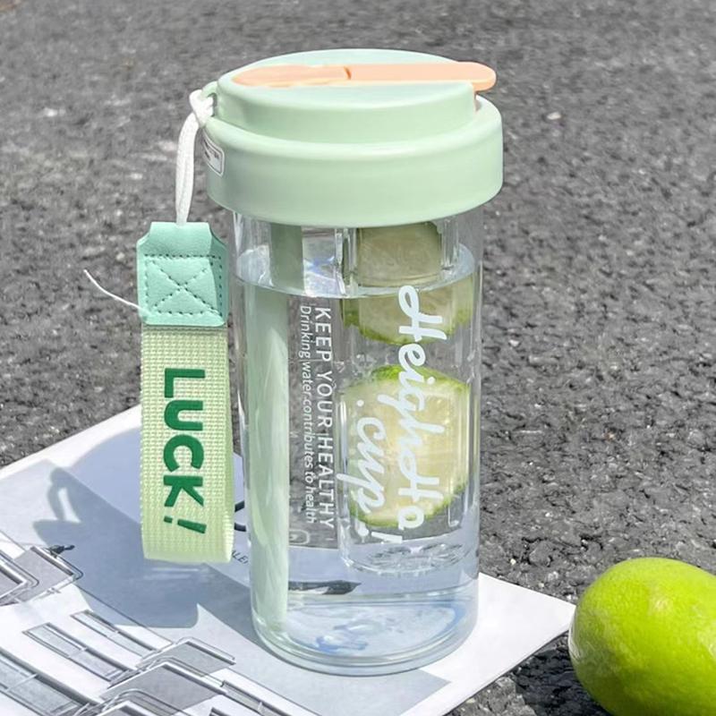 600Ml Water Cup Handy Cup Sports Water Bottle Food Grade Material Tea Partition Water Cup Female Straw Cup Summer Portable