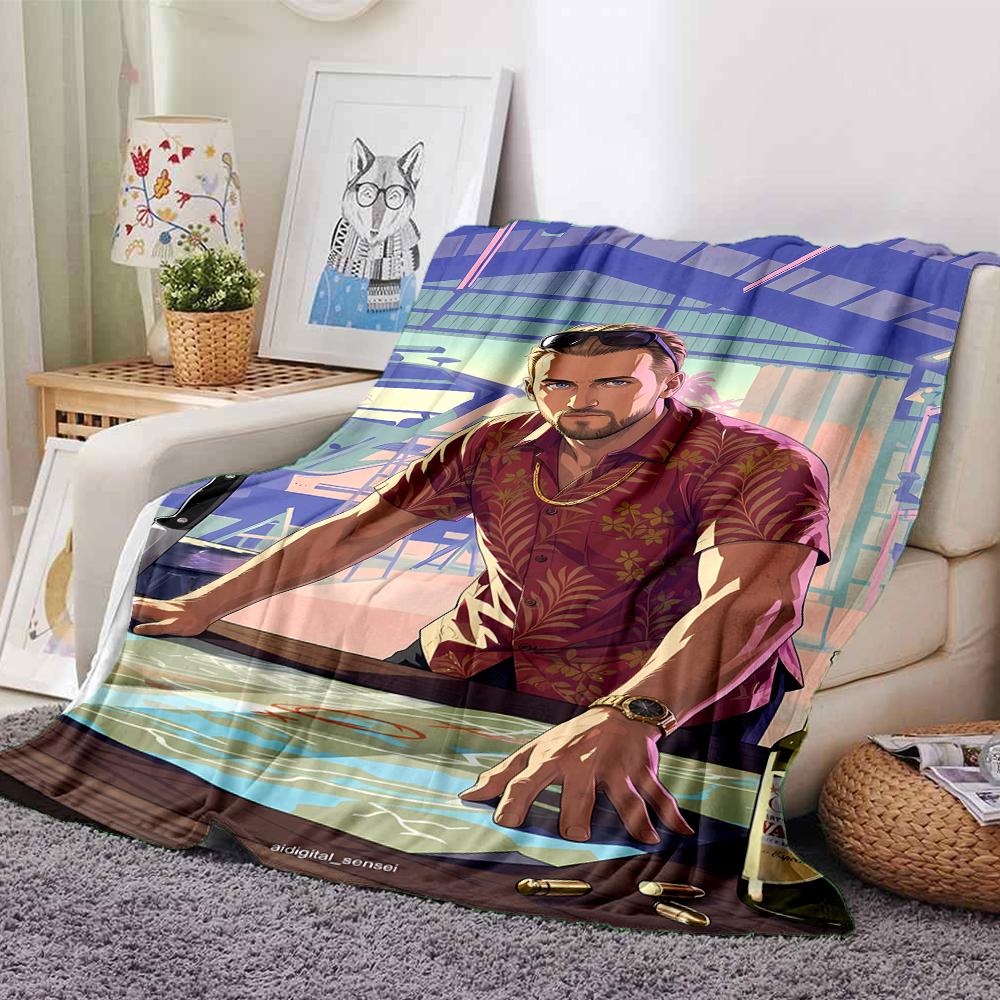 1pc Blanket - Game Grand Theft Auto Print Design,Lightweight Blanket for Sofa,Bed- Soft &Warm,Gift for All Seasons