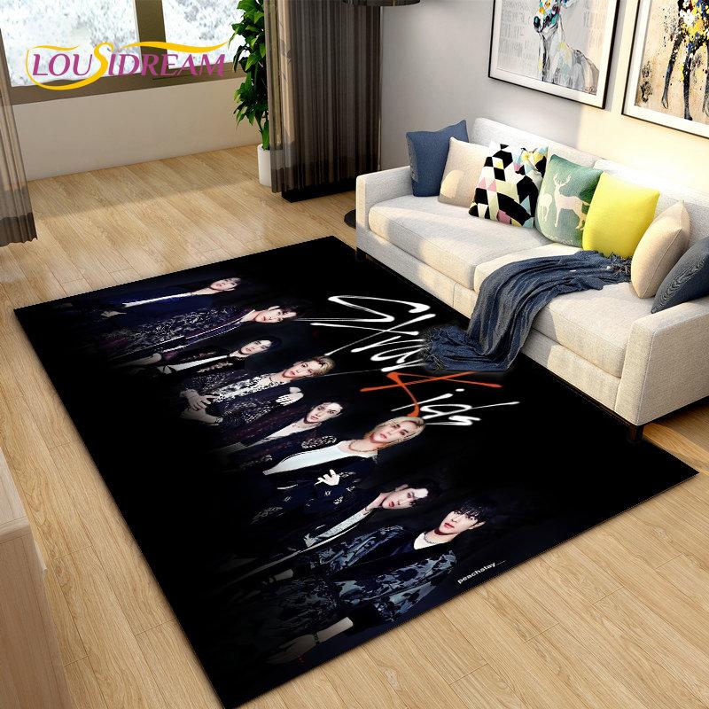 Stray Kids Kpop Singer Area Rug Large,Carpet Rug for Living Room Bedroom Sofa Doormat Decoration, Kids Play Non-slip Floor Mat