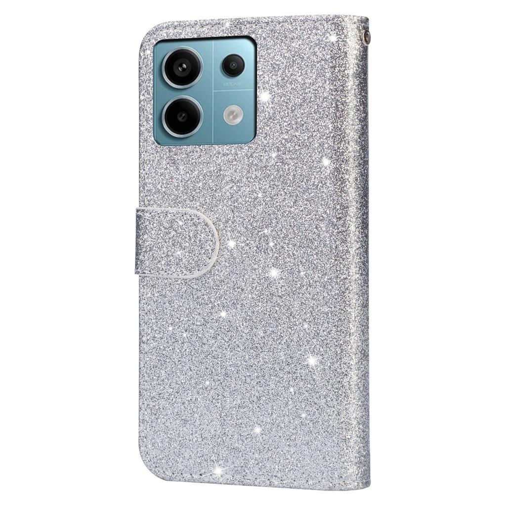 For Xiaomi Redmi Note 13 Pro 5G/Poco X6 5G Case Glitter Zipper Leather Cover with Wallet