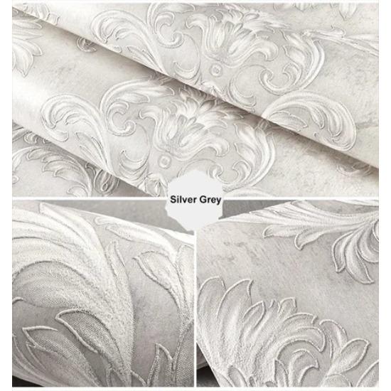 Европейский стиль 3D стерео дамаск флокированный нетканый обои для спальни гостиной современный простой декор рулон обоев