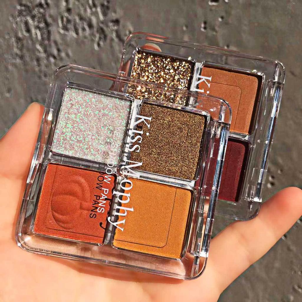 4 Colors Mini Eyeshadow Palette Waterproof Shimmer Matte Eyeshadow Palette Eye Makeup Cosmetic