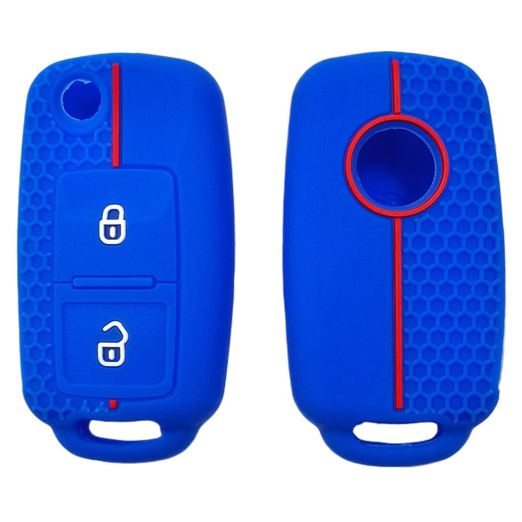 Силиконовый ударопрочный чехол для ключей, подходит для Volkswagen Golf, Passat, POLO, Skoda, складной, 2-клавишный, сотовый узор