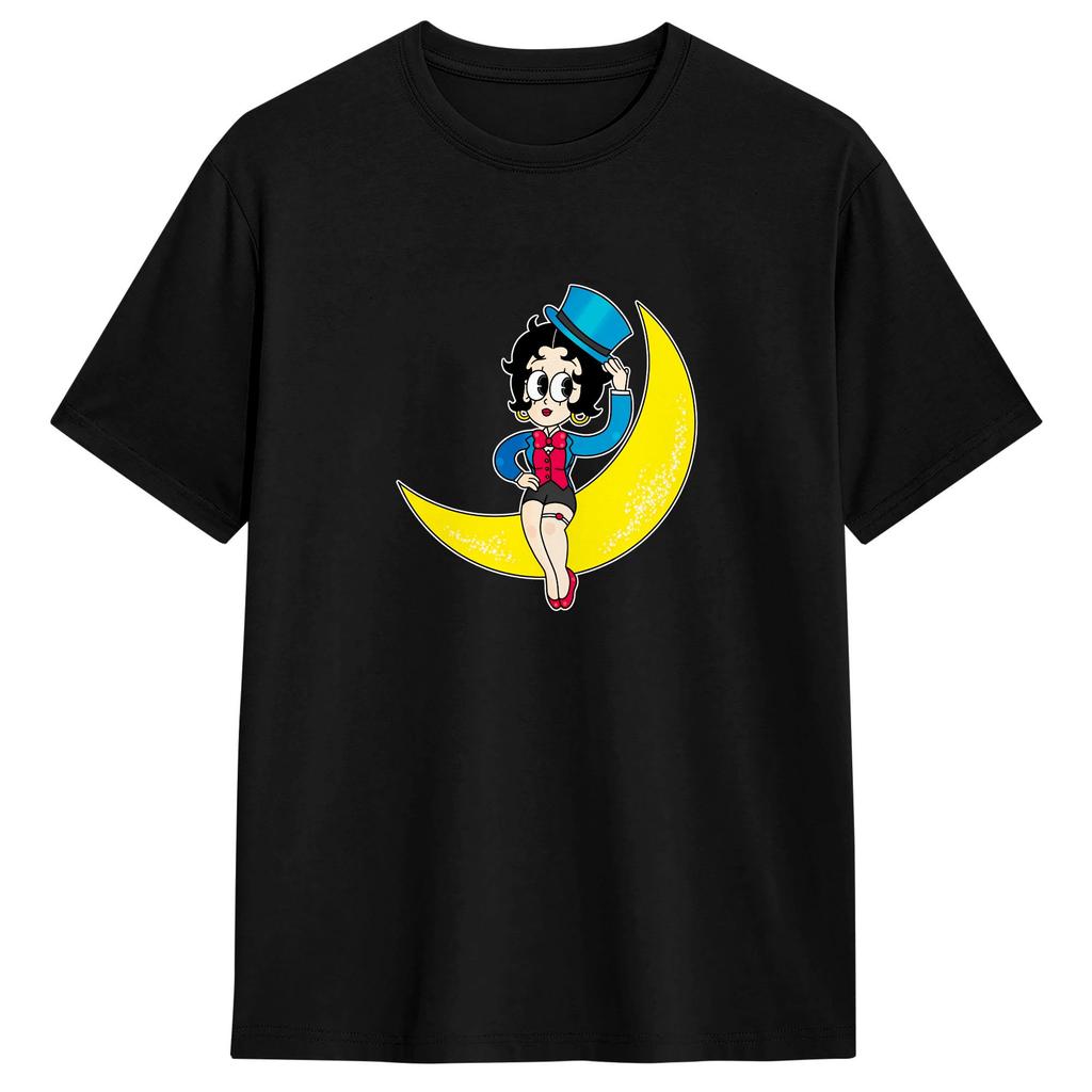 Bettys Boop T Shirt Summer Pure Cotton T Shirts For Unisex Pattern Tee Shirt Short Sleeves YK Casual Top Tees