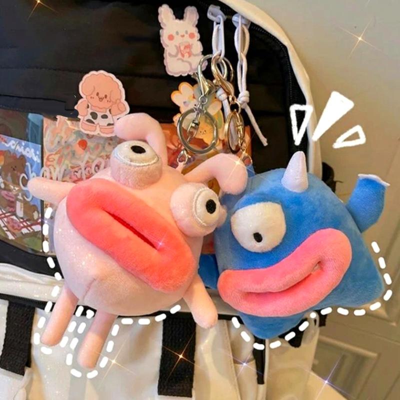 Брелок для ключей «Мультяшный сосисочный рот монстра» Забавный кролик плюшевая подвеска автомобильный брелок для рюкзака подвески для сумки Декор Аксессуары