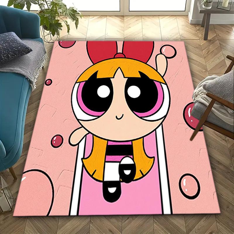 1Pc The Powerpuff Girls Printed rectangle carpet, home door mat, outdoor travel protection carpet A6