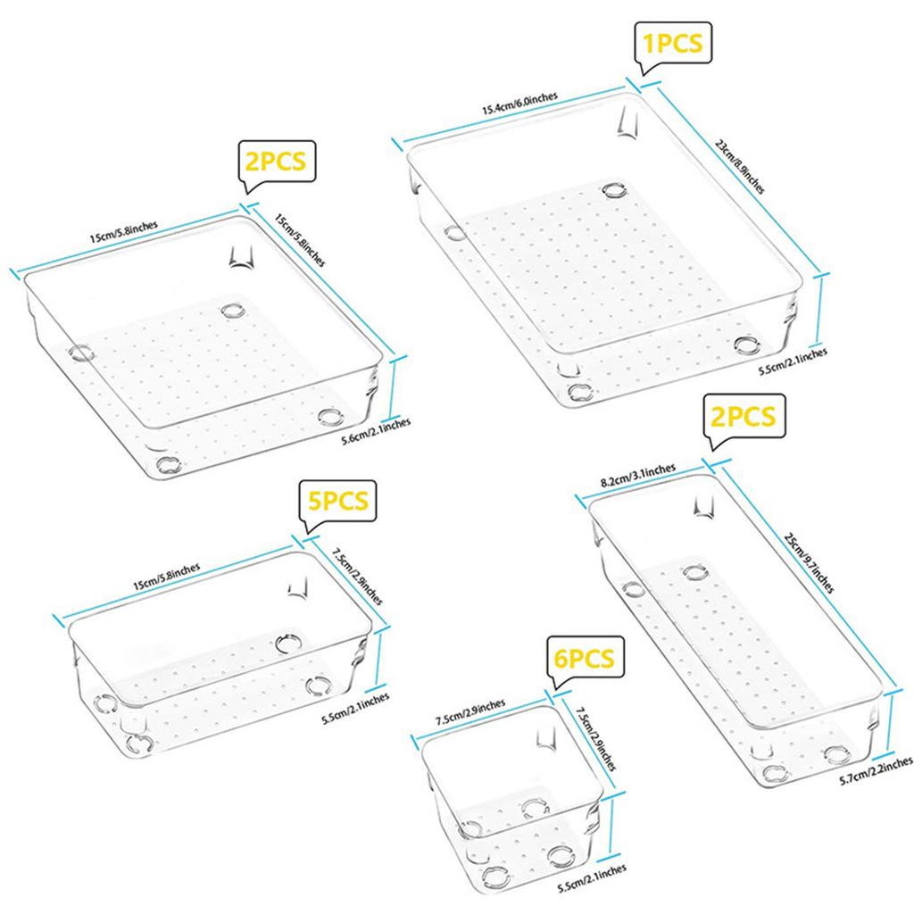 16 шт. ящик-органайзер с нескользящими силиконовыми подушечками 5-размерный органайзер для ящиков стола лотки для хранения