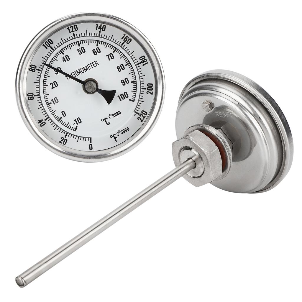 1/2 NPT Thread Stainless Steel Dial Thermometer Homebrew Kettle Thermometer 0?220 Fahrenheit /?10?100 Celsius