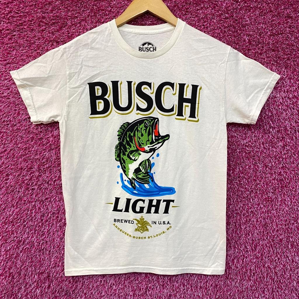 Busch Busch Light Сварено для Рыбаков Цвет Бежевая Футболка
