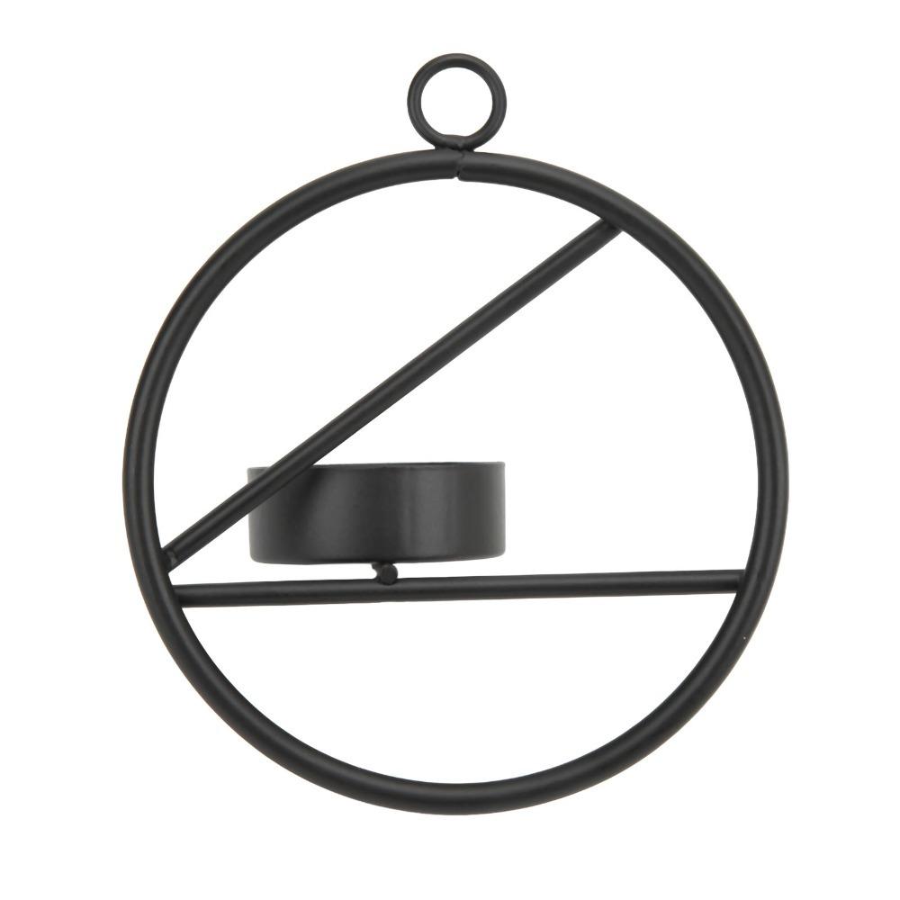 Easy To Clean Tealight Candle Holder Black Color Metal Candle Holder Fireplace Decor