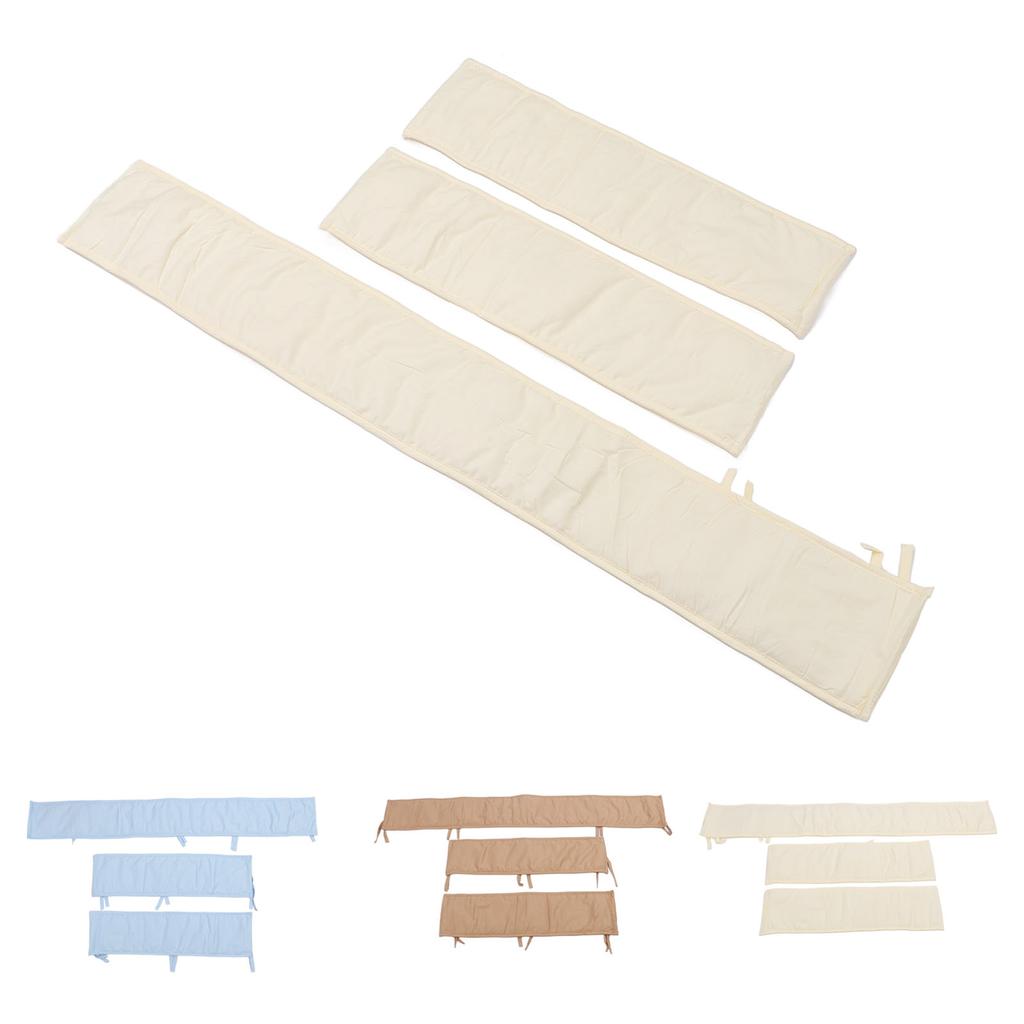 3pcs Cotton Crib Bumper Anti Collision Soft Guard Washable Crib Safe Teething Protector for Cot