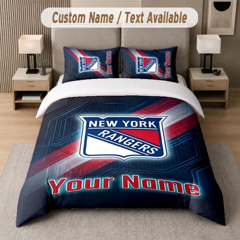 Постельное белье на заказ с узором New York Rangers, Печать имени Текста 1 пододеяльник плюс 2 наволочки Домашний текстиль