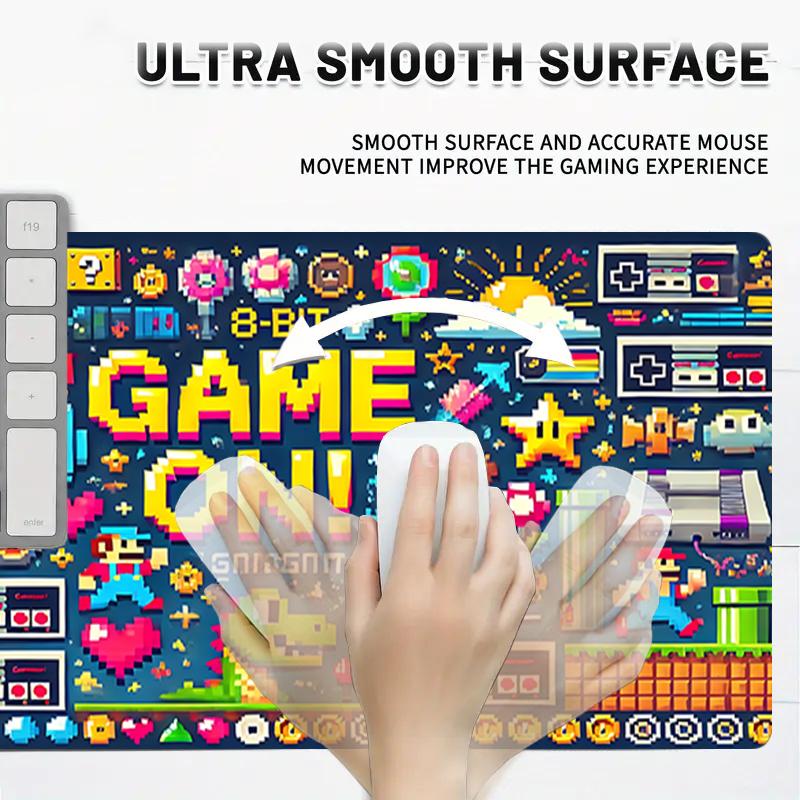 1Pc Vibrant Retro Collage Gaming Mouse Pad Keyboard Desk Mat Non-slip Rubber Lock Edge Waterproof Computer Mousepad for Office Home Decor S1150
