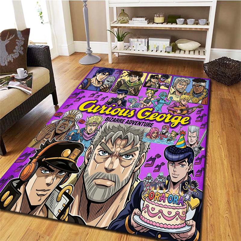 Ковер Jojo'S Bizarre Adventure для гостиной, спальни, дома, украшение дивана, детский игровой, нескользящий коврик для пола