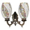 Double Dome Glass Wall Lamp for Living & Home Decoration Turkish Lamp (Multicolour, Bulb Not Included)
