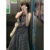 Sleeveless Irregular Plaid Vest Dress Children's Summer Casual Women's New Small Temperament Long Dress