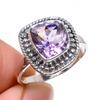 Natural Pink Amethyst Gemstone Handmade 925 Sterling Silver Gift Ring S.7 J6e66