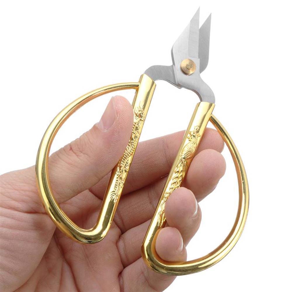 Gold Durable Craft Fabric Short Cutter Sewing Tool Household Shears Scissors Tailor Scissor