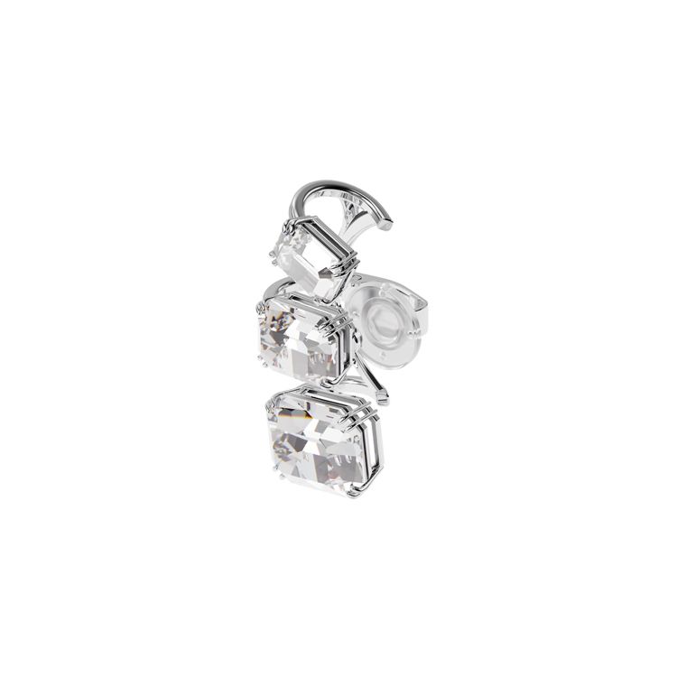 Swarovski Серьги-клипсы Millenia Gradient с имитацией кристалла, родиевое покрытие, унисекс, белые 5602783