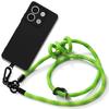Silicone Case - E.F.CONNECTION - For Xiaomi Redmi Note 13 5G - Shockproof Protection - Removable Lanyard - Black/Fluorescent Green