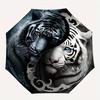 "Yin Yang Tiger Wall Art: Unique Home Decor"Umbrella, Portable 3-Fold Compact Umbrella for Men & Women ES18