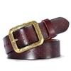 Leather Belt Premium Brass Pin Buckle Trendy Waist Accessory Decoration Daily