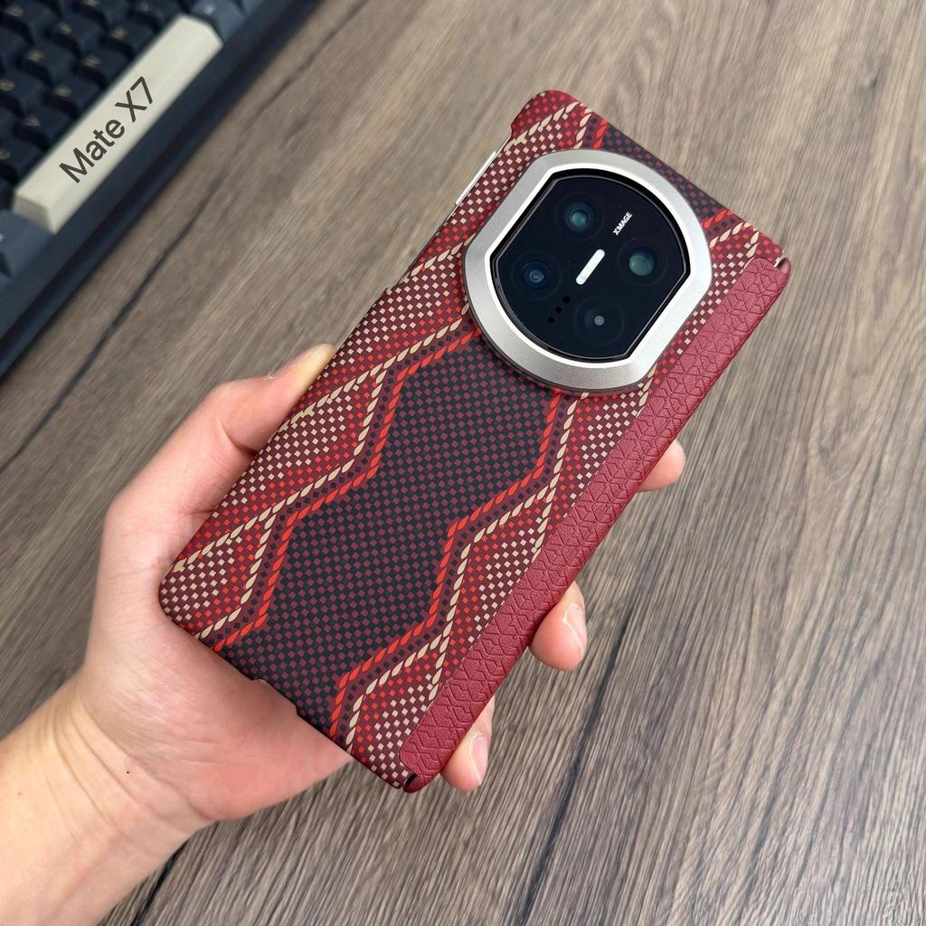 Чехол Huawei Mate X7 Желтый Бог Богатства: Магнитный шарнир из кевлара, Защита от падений